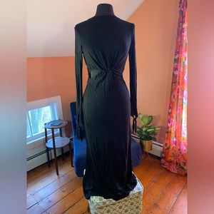 Very soft and comfortable, long sleeve, casual peek-a-boo maxi dress